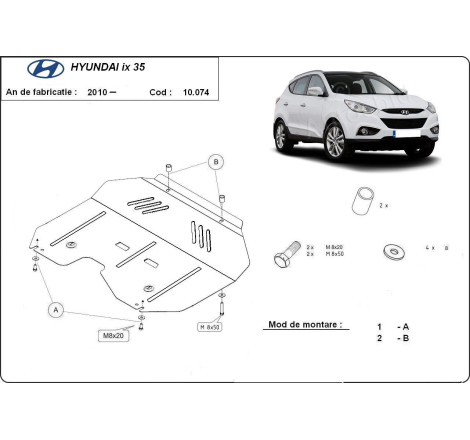 Scut auto metalic pentru motor si cutia de viteze Hyundai Ix 35