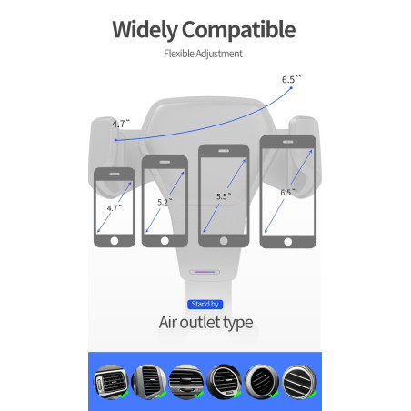 Suport cu brate pt telefon cu prindere in grila de ventilatie a masinii