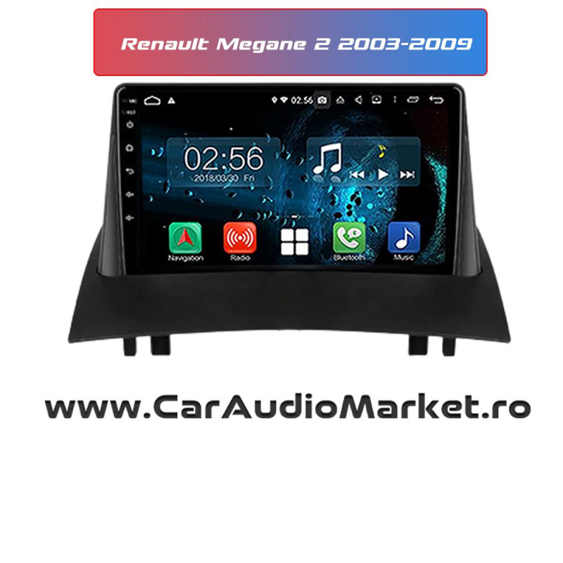 Navigatie dedicata android gps waze internet Renault Megane 2 2003-2009 Apple Carplay Nu este necesar Slot 4G LTE Nu este necesar Procesor PX3 - A55, 4 Core: 1.8GHz(Basic level) 360° Nu