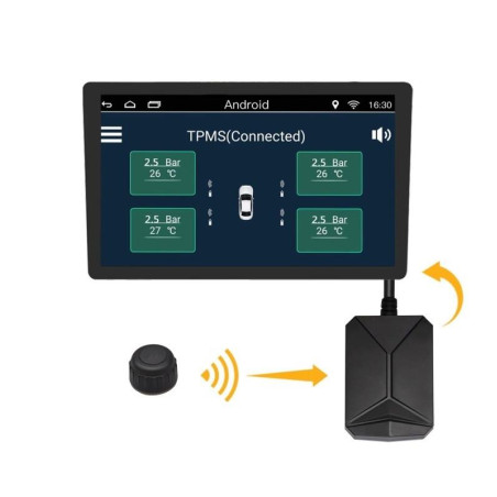 Set 4 senzori TPMS pentru monitorizarea presiunii in pneuri compatibili cu navigatiile cu android edotec