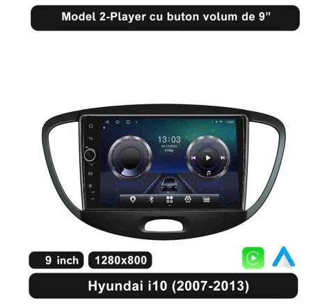 Navigatie dedicata Android Radio Bluetooth Internet GPS WIFI Hyundai I10 2008 2009 2010 2011 2012 2013 oradea