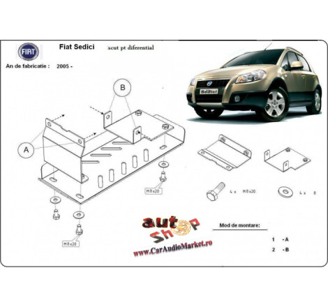 Scut metalic pentru diferential Fiat Sedici 2006-