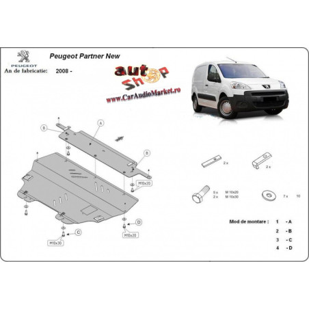 Scut metalic pentru motor si cutia de viteze Peugeot Partner II 2008-
