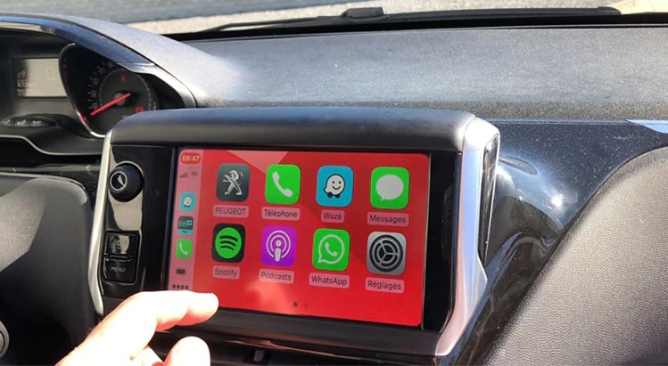 carplay wireless afisare pe ecranul original peugeot citroen