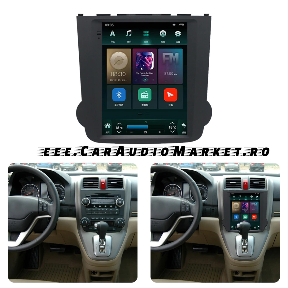 navigatie android tip tesla honda crv 2006 2007 2008 2009 2010 2011 montata